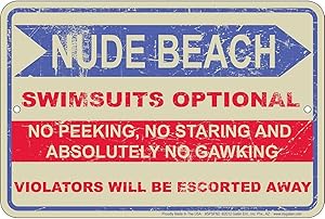 Nude Beach Small Parking Signs SPSFN2