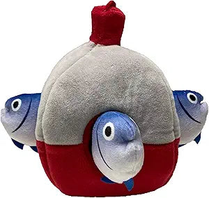 3 Fish/Bobbin Dog Toy for Medium to Large Dogs - Durable Squeaky Toy - Reinforced Stitching - Safe Polyester Material, Perfect for Chewing, Tugging, + Interactive Playtime