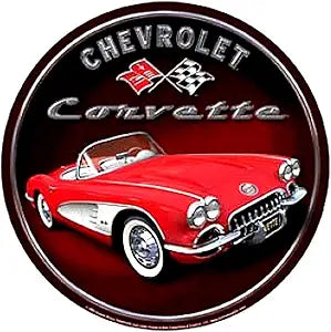 Chevy Corvette Car 60s  12" SRACC2 Round Sign