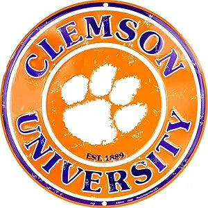 Clemson Tigers Retro 12" SRCCT Round Sign