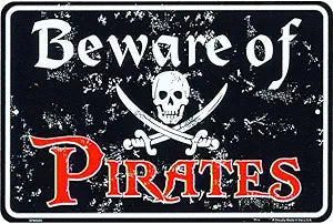 Beware of Pirates Small Parking Signs SPSPBH