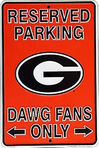 Georgia Dawg Fans Small Parking Signs SPSCGB