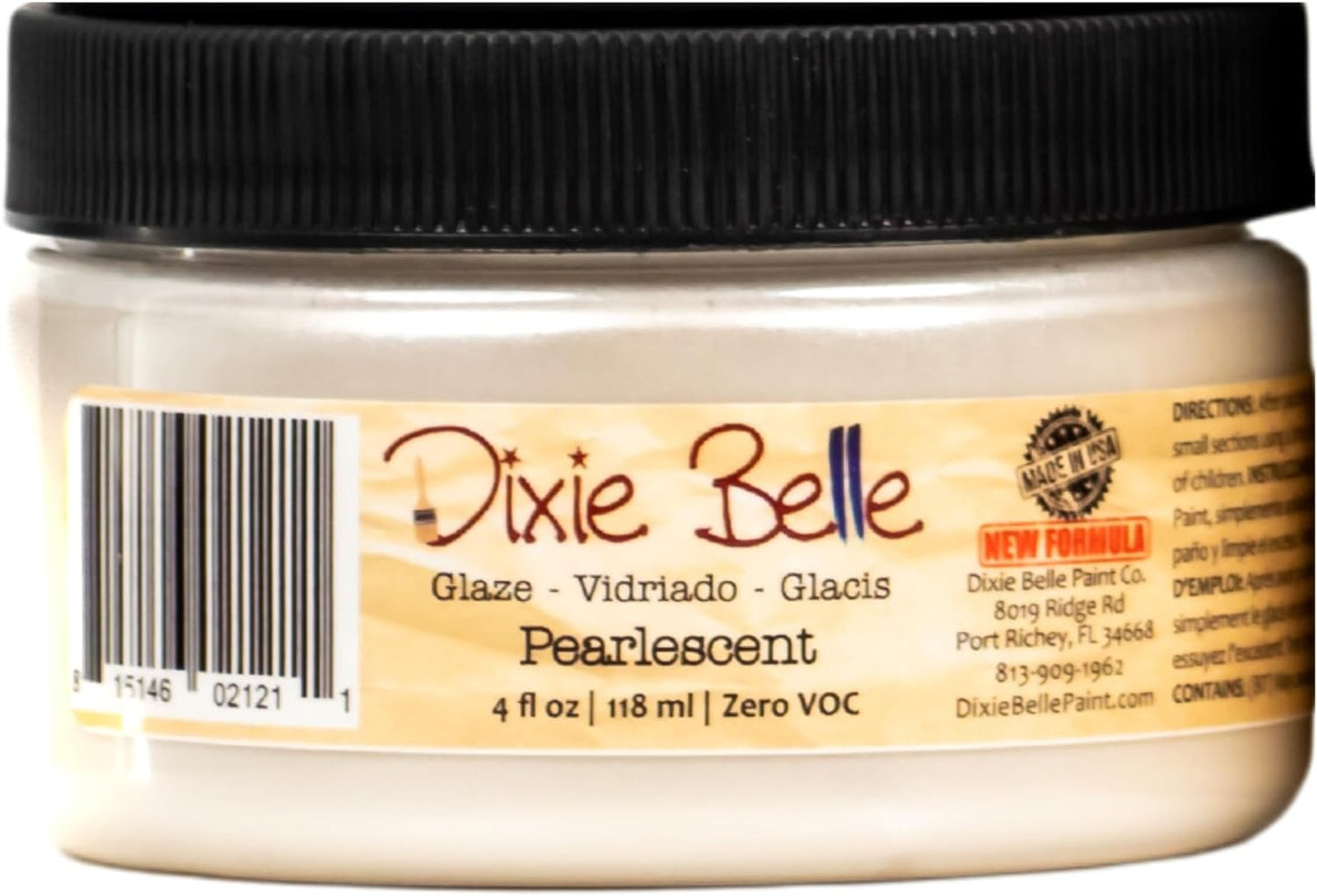 Dixie Belle Glaze | Pearlescent (4oz) | Water-Based Paint Glaze | Paint Finish for Stippling and Color Washing | DIY Home Décor Glaze | Made in the USA