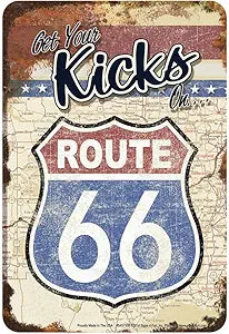 66 Get Your Kicks Map Small Parking Signs S4S1108