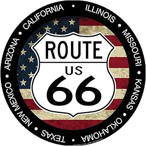 66 Shield and Flag SR66F Round Sign