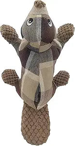 13" Beaver Squeaky Dog Toy for Medium-Large Dogs - Durable Polyester with Reinforced Stitching - Interactive Chew and Fetch Toy