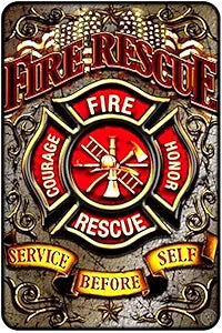 Fire Rescue Emblem Small Parking Signs S4S2102