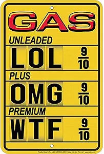 Gas LOL Small Parking Signs SPSGG