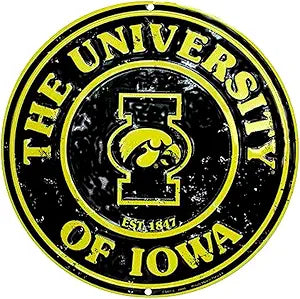 IA Univ Hawkeyes 12" SR60116 Round Sign