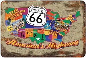 66 Map America's Hwy Small Parking Signs S4S1107