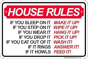 House Rules Small Parking Signs SPSMT2