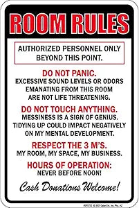 Room Rules Small Parking Signs SPSTE2
