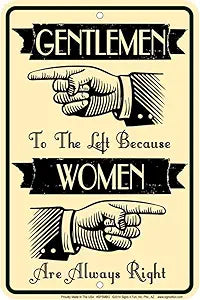 Gentlemen Left Small Parking Signs SPSMBG