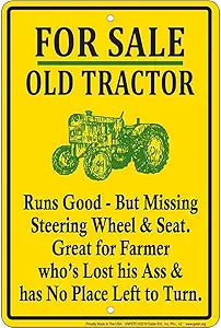 Old Tractor Seat Small Parking Signs SPSTO