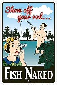 Fish Naked Small Parking Signs SPSFNR