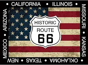 66 Shield and Flag Magnet