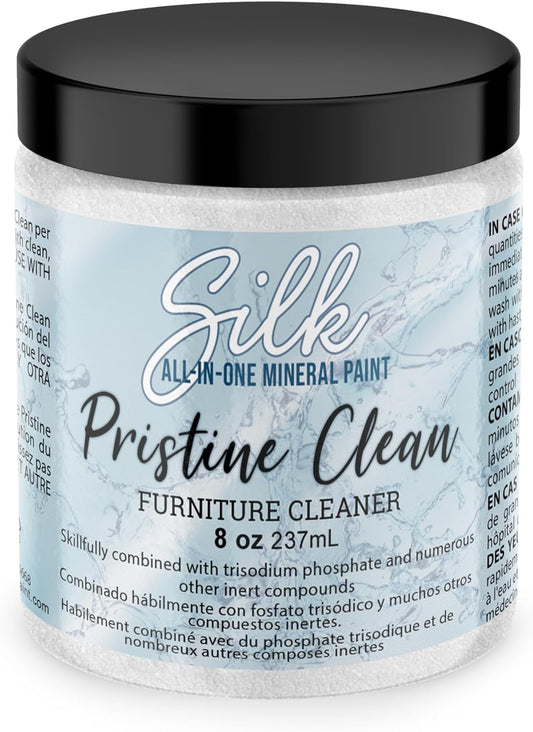 Dixie Belle Pristine Clean | 8oz | Dissolvable Granular Cleaning Solution Mix | Silk Mineral Paint Prep for DIY Projects | Multi-Surface Cleaner | Made in the USA