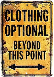 Clothing Optional Small Parking Signs S4COP