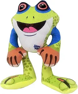 Interactive 12-Inch Frog Squeaky Dog Toy for Medium to Large Dogs, Durable Polyester with Reinforced Stitching, Green