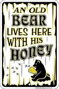 Old Bear Lives Here Small Parking Signs SPSFS8